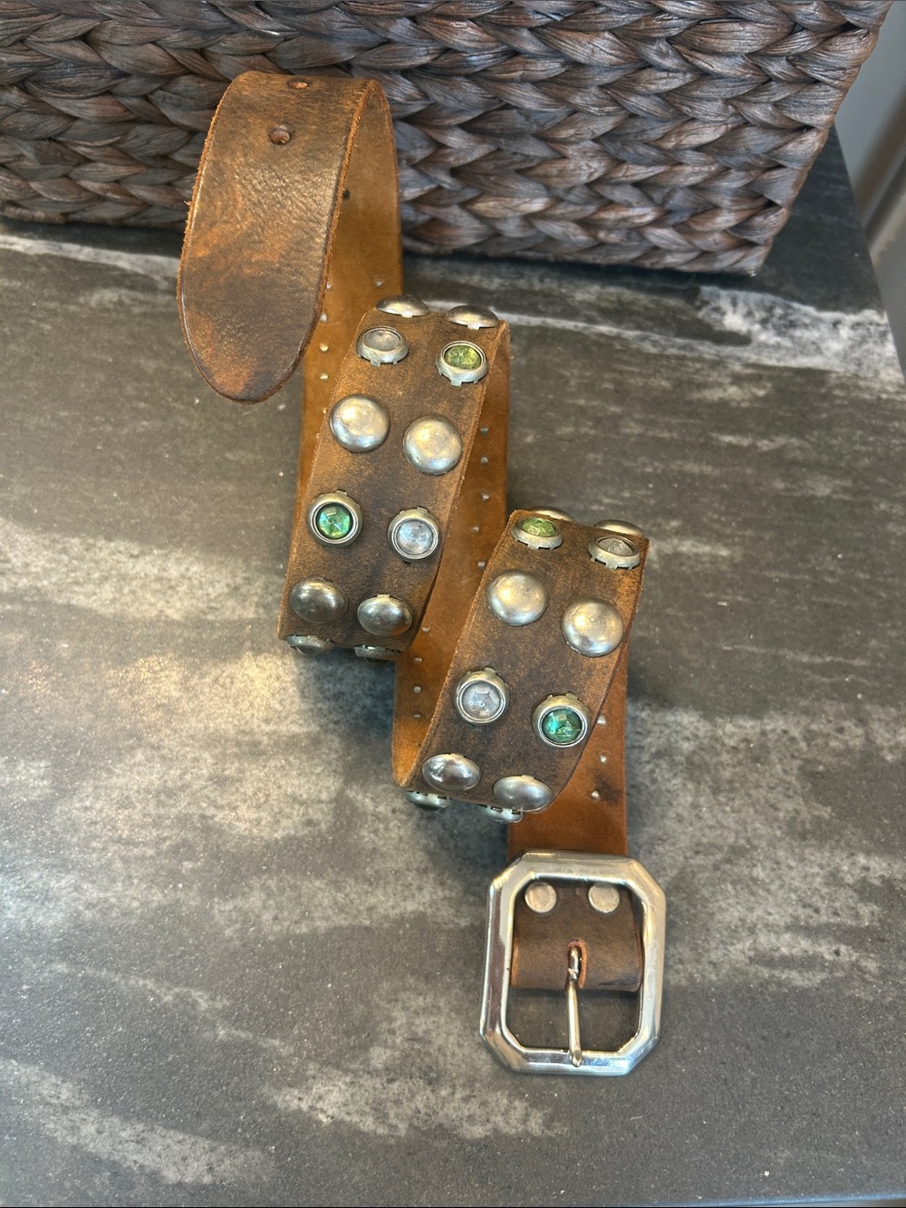 Jeff Gallea Studded Leather Belt